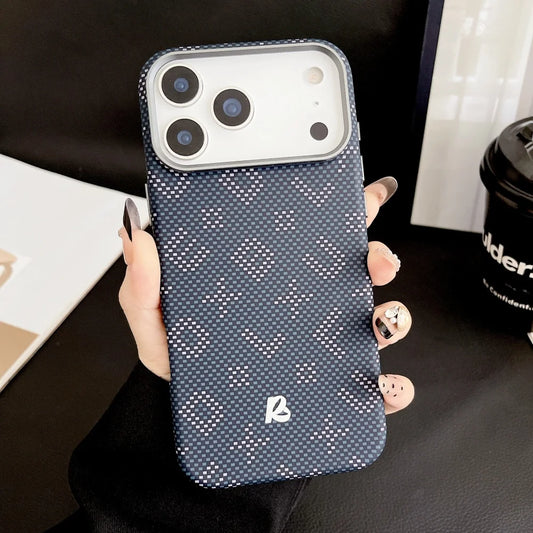 Carbon fiber texture magnetic wireless charging hard pc case - product image