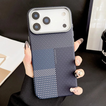 Carbon fiber texture magnetic wireless charging hard pc case - product image