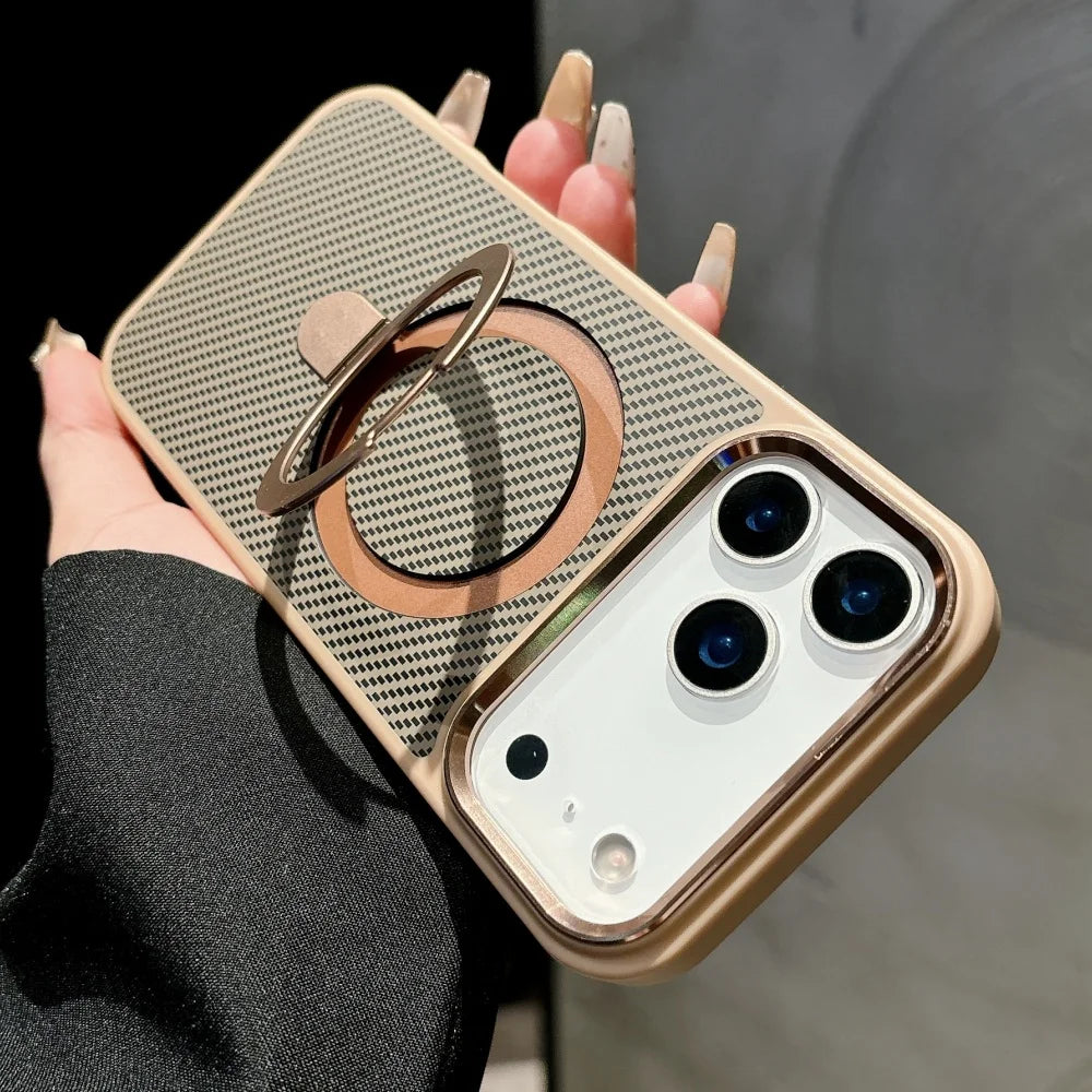 Carbon fibre texture magnetic stand case - product image