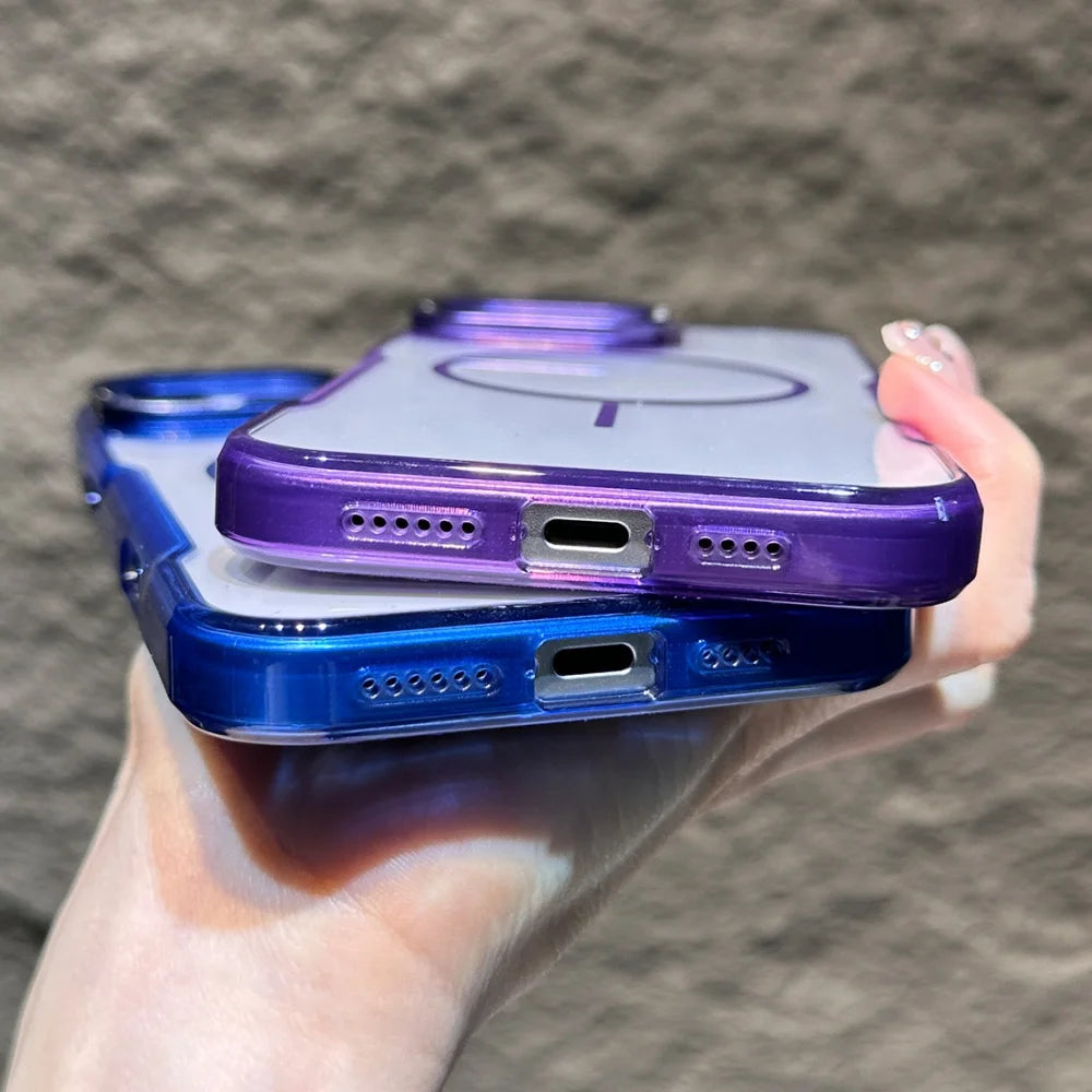 Clear magnetic armor fold lens stand holder case - product image