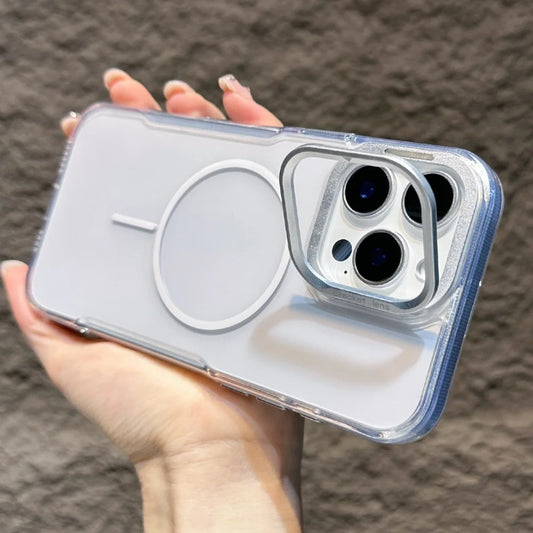 Clear magnetic armor fold lens stand holder case - product image