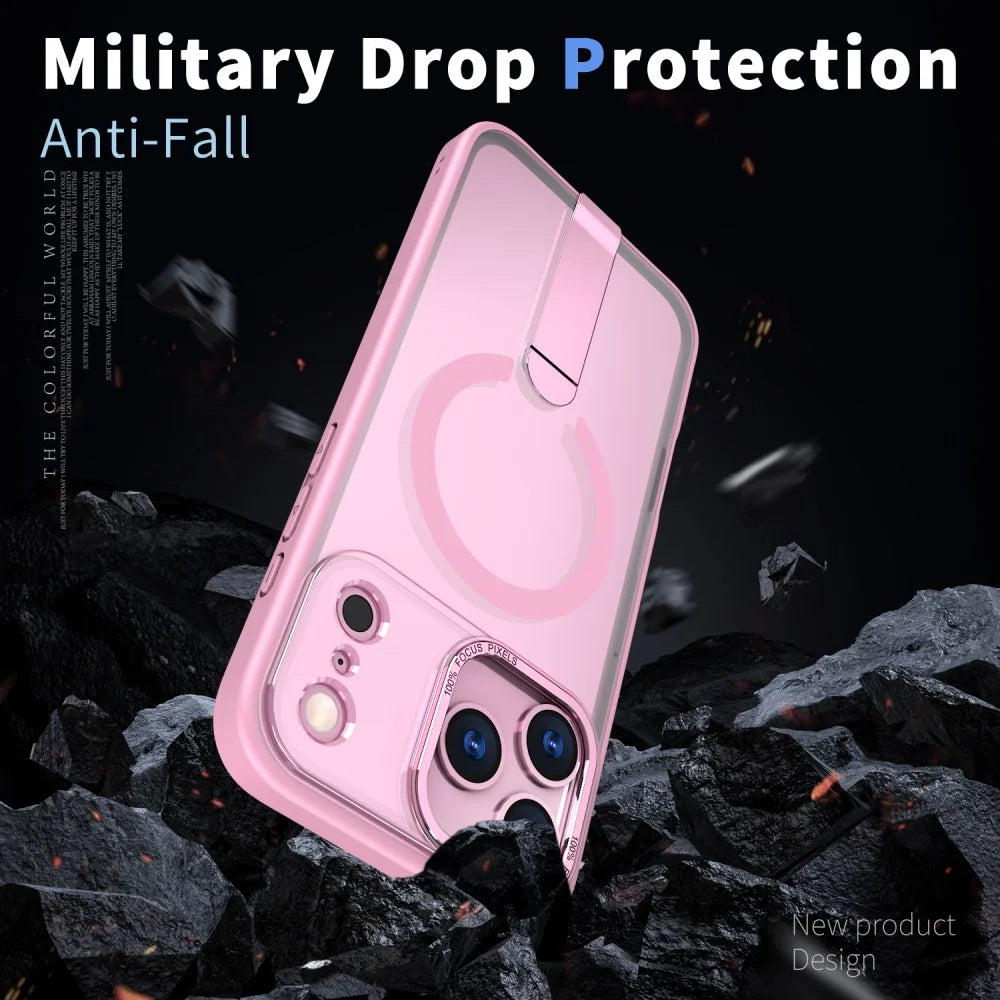 Clear magnetic metal bracket holder camera protection case - product image