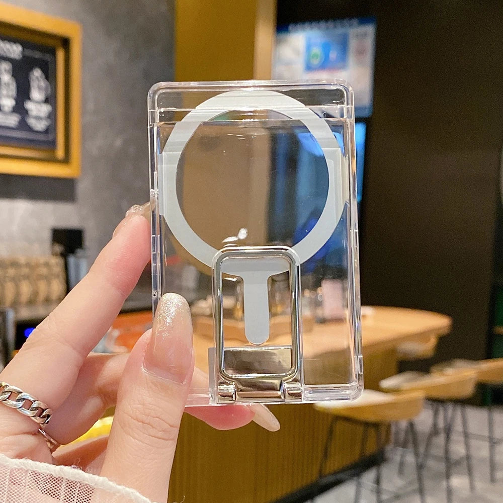 Clear magnetic wallet card holder case - product image