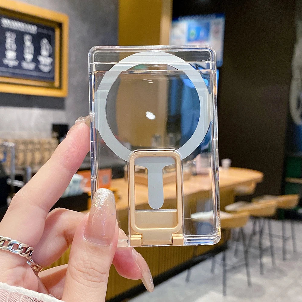 Clear magnetic wallet card holder case - product image