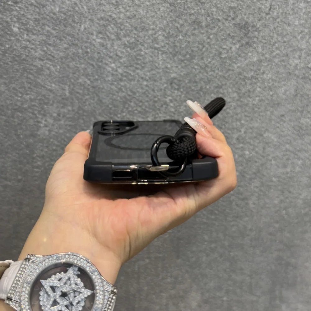 Clear magnetic wrist strap shockproof phone case samsung - product image