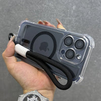 Clear Magnetic Wrist Strap Wireless Charge Shockproof Case