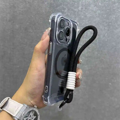 Clear magnetic wrist strap wireless charge shockproof case - product image