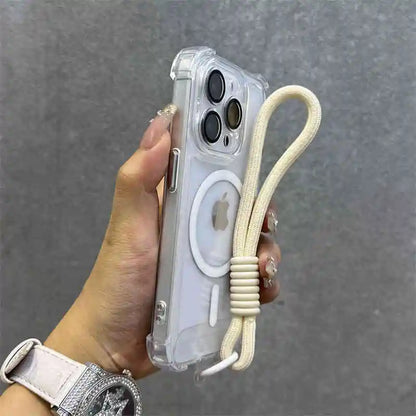 Clear magnetic wrist strap wireless charge shockproof case - product image