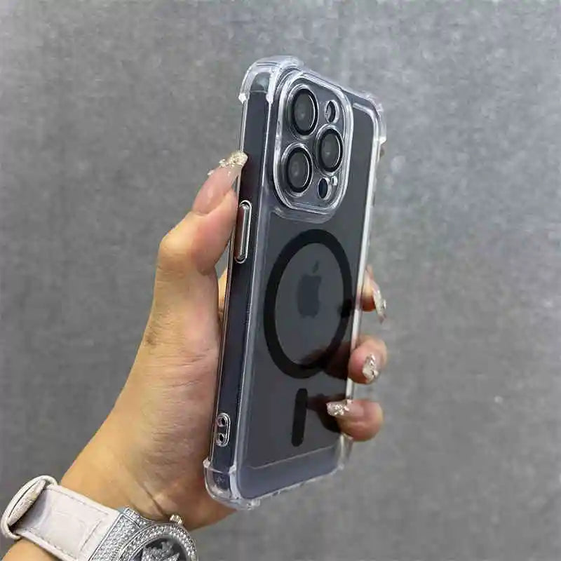 Clear magnetic wrist strap wireless charge shockproof case - product image