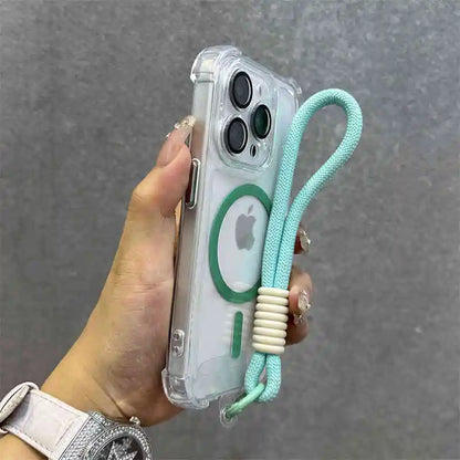 Clear magnetic wrist strap wireless charge shockproof case - product image