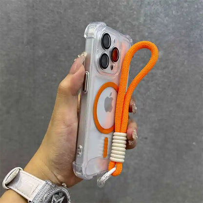 Clear magnetic wrist strap wireless charge shockproof case - product image