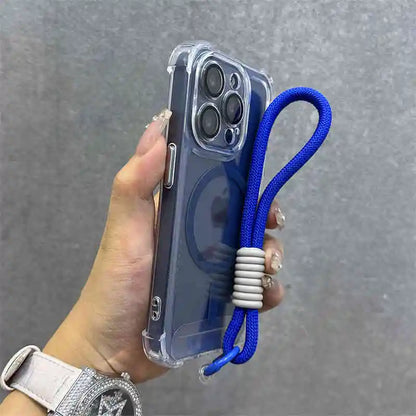 Clear magnetic wrist strap wireless charge shockproof case - product image