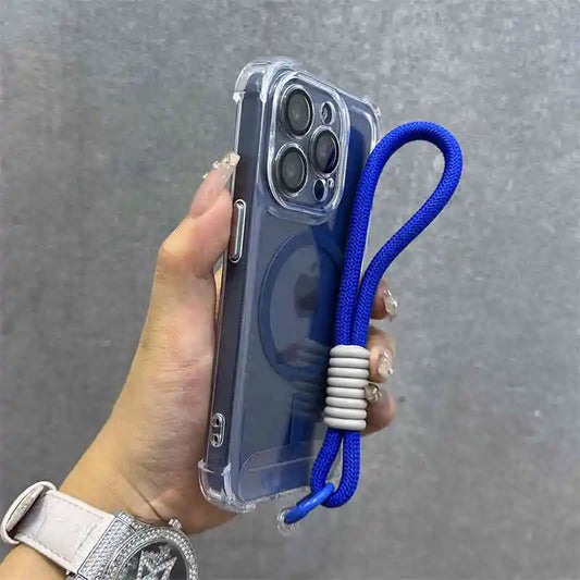 Clear magnetic wrist strap wireless charge shockproof case - product image
