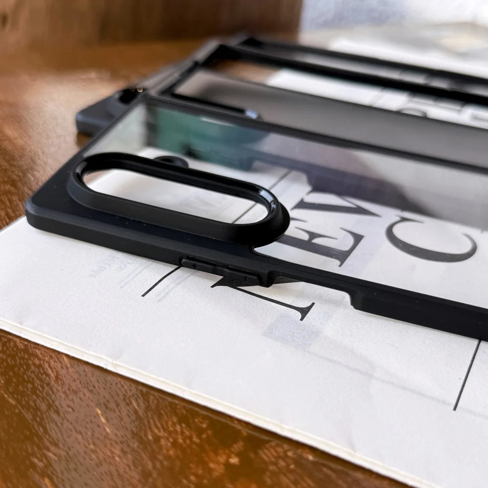 Clear shockproof hard acrylic phone case samsung z fold - product image