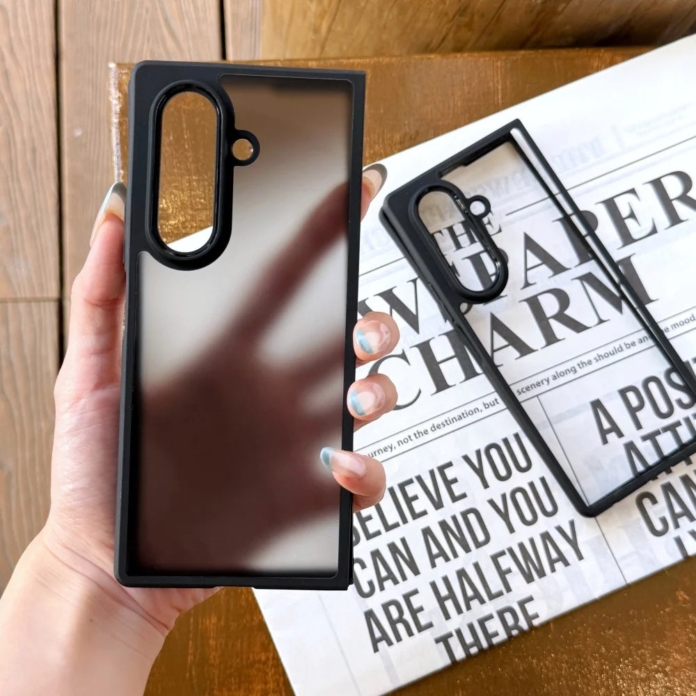 Clear shockproof hard acrylic phone case samsung z fold - product image