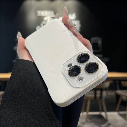 Cooling leather textured camera protection phone case - product image