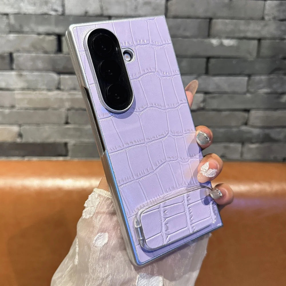 Crocodile pattern leather shockproof case galaxy z fold - product image