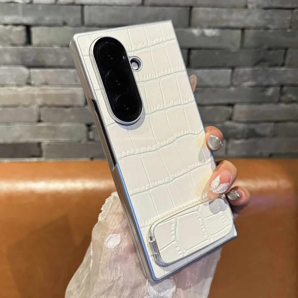 Crocodile pattern leather shockproof case galaxy z fold - product image