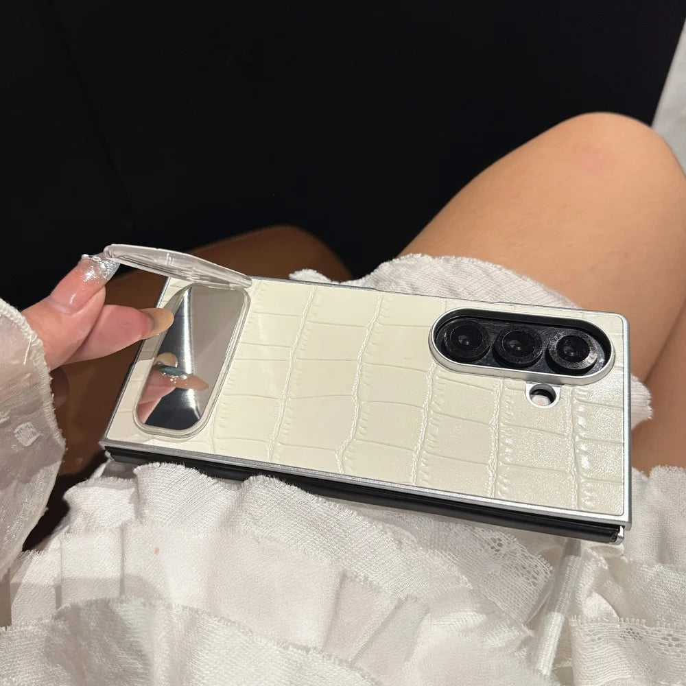 Crocodile pattern leather shockproof case galaxy z fold - product image