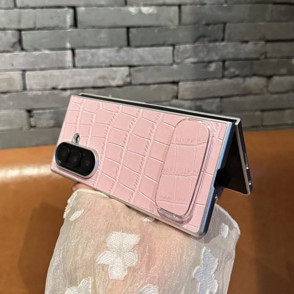 Crocodile pattern leather shockproof case galaxy z fold - product image