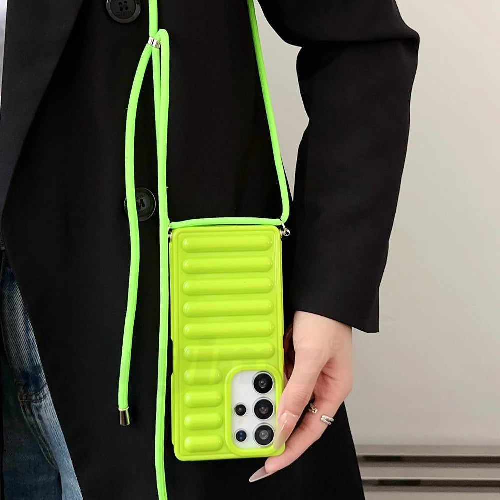 Crossbody lanyard air cushion shockproof soft silicone case samsung - product image