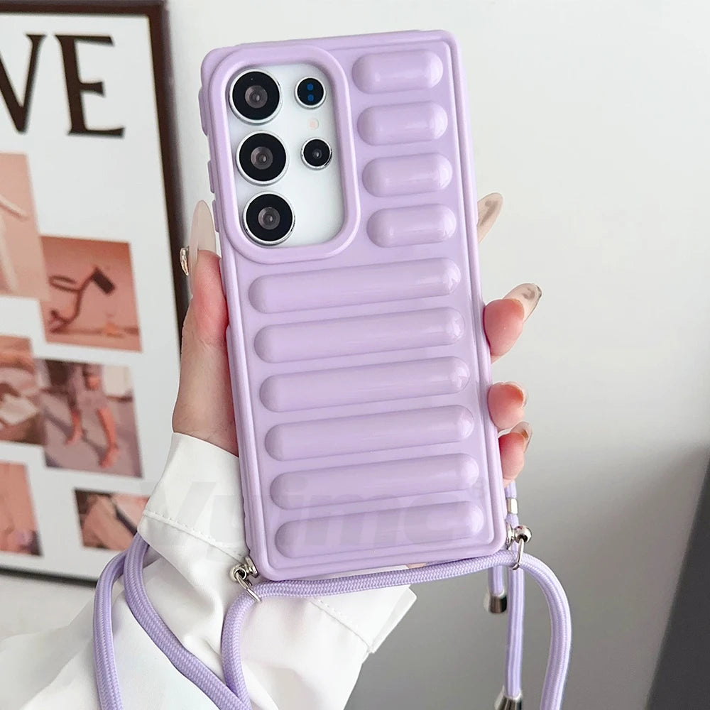 Crossbody lanyard air cushion shockproof soft silicone case samsung - product image