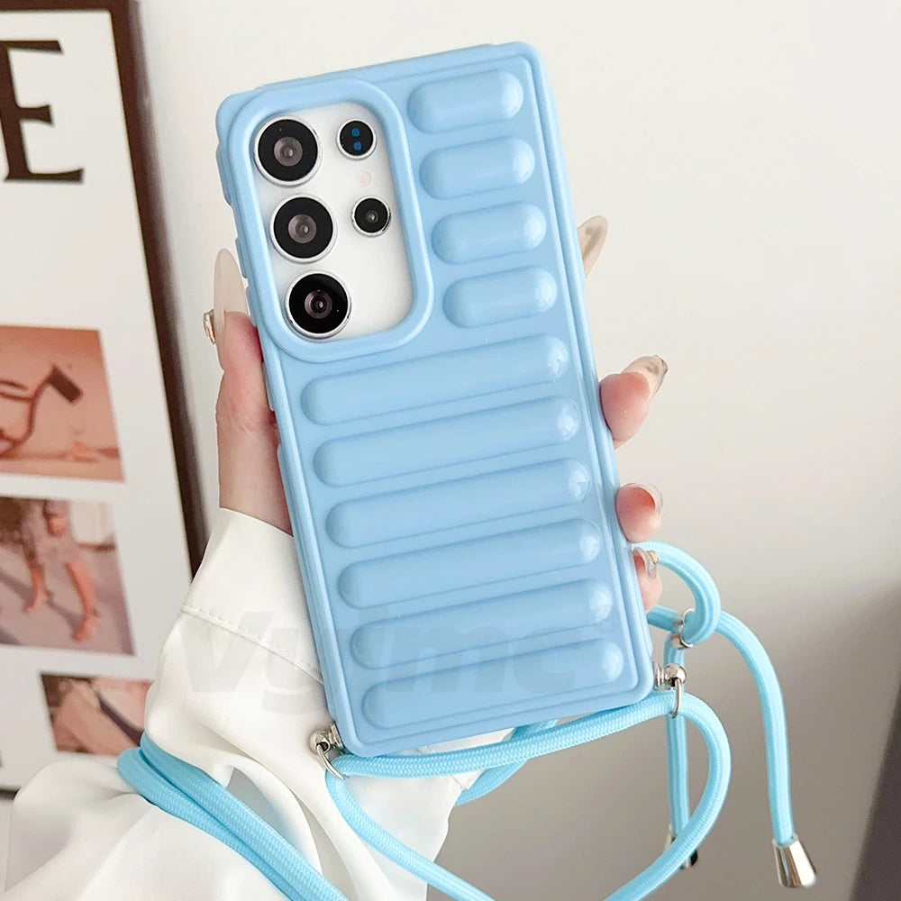 Crossbody lanyard air cushion shockproof soft silicone case samsung - product image