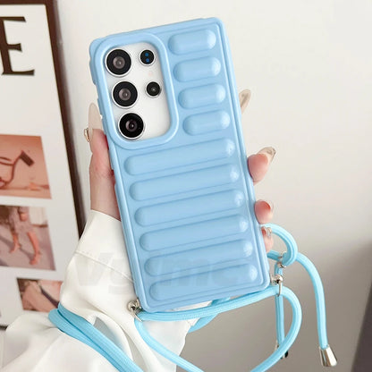 Crossbody lanyard air cushion shockproof soft silicone case samsung - product image