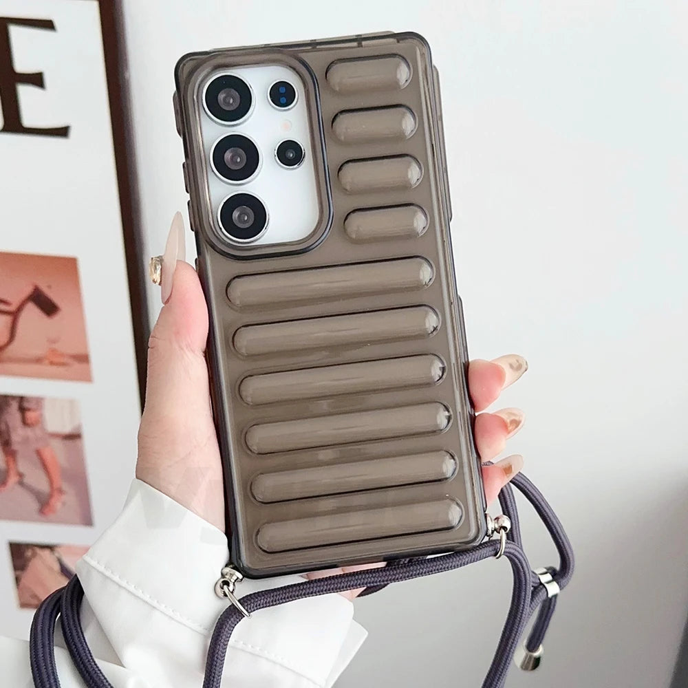 Crossbody lanyard air cushion shockproof soft silicone case samsung - product image