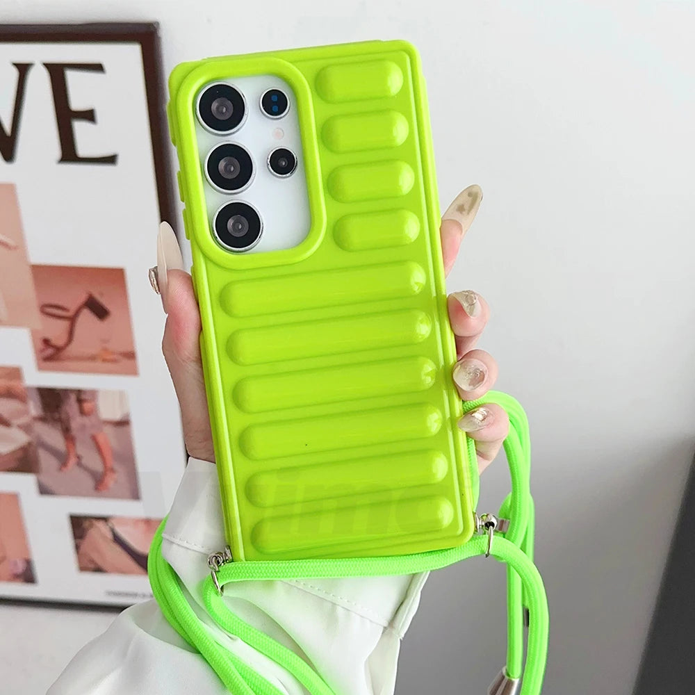 Crossbody lanyard air cushion shockproof soft silicone case samsung - product image