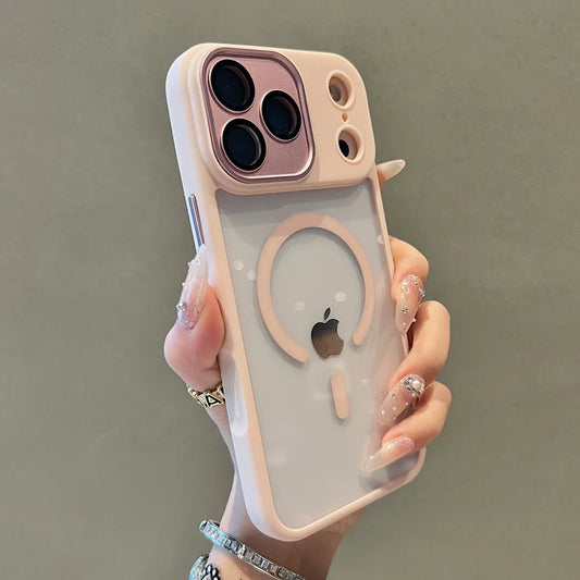 Crystal acrylic magnetic wireless charging shockproof phone case iphone - product image