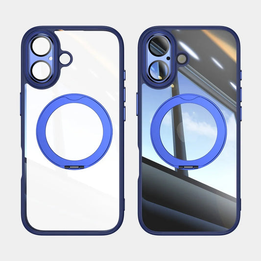 Crystal clear magnetic ring stand hybrid bumper case magsafe - product image