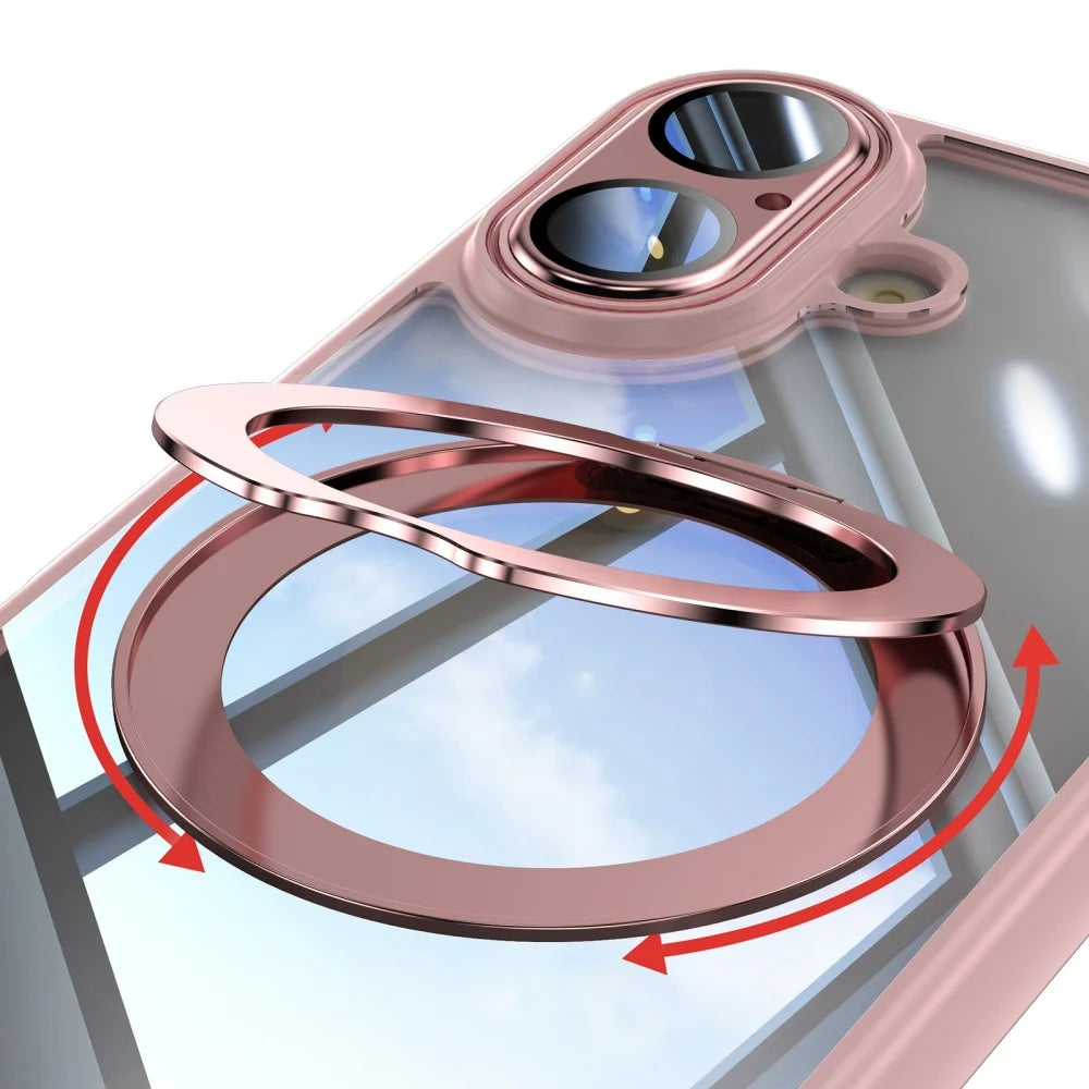 Crystal clear magnetic ring stand hybrid bumper case magsafe - product image