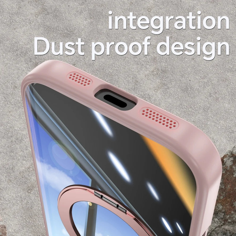 Crystal clear magnetic ring stand hybrid bumper case magsafe - product image