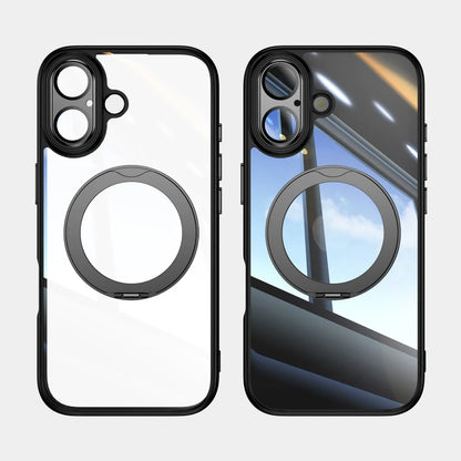 Crystal clear magnetic ring stand hybrid bumper case magsafe - product image