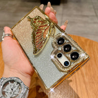 Diamond Bling Glitter Butterfly Stand Soft Case Samsung