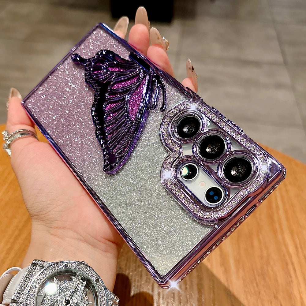 Diamond bling glitter butterfly stand soft case samsung - product image