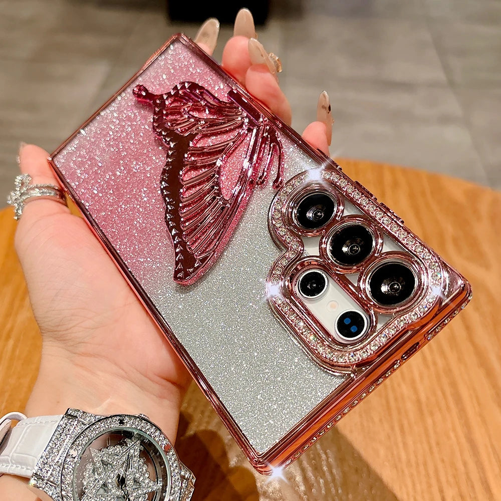 Diamond bling glitter butterfly stand soft case samsung - product image