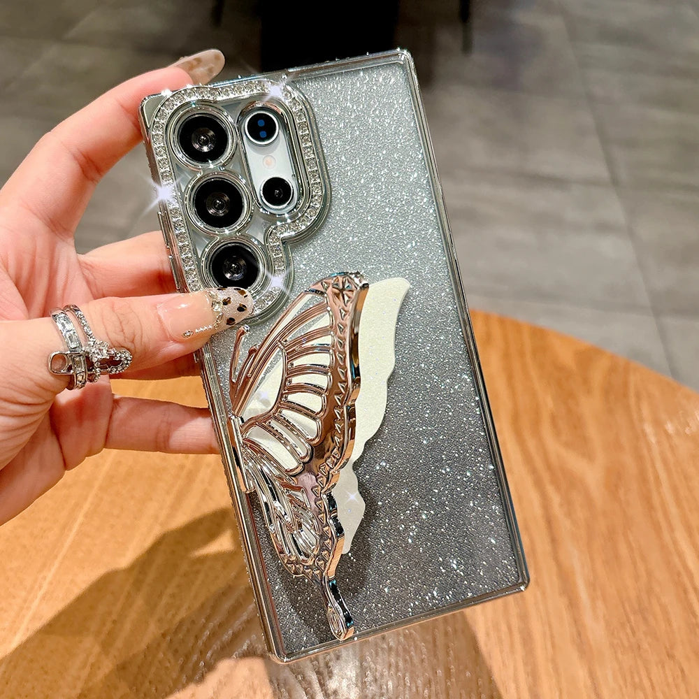 Diamond bling glitter butterfly stand soft case samsung - product image