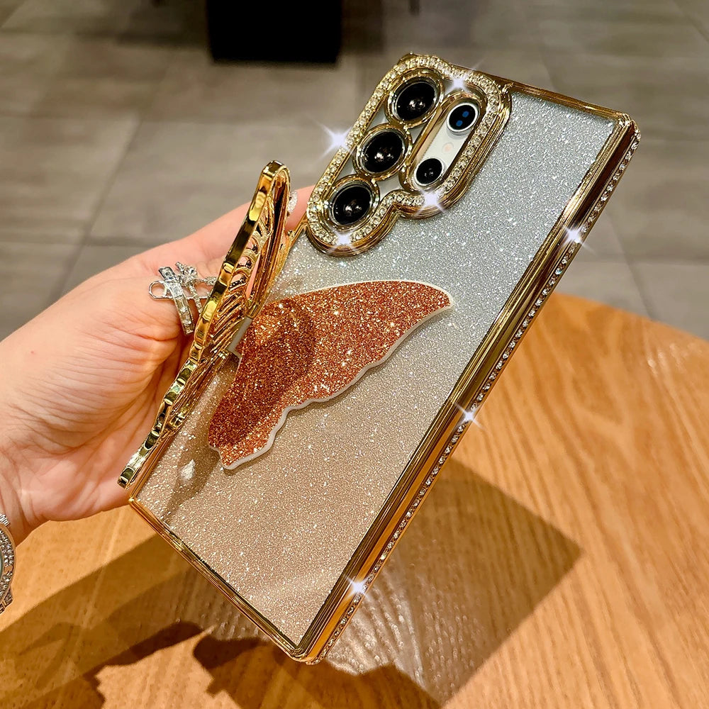 Diamond bling glitter butterfly stand soft case samsung - product image