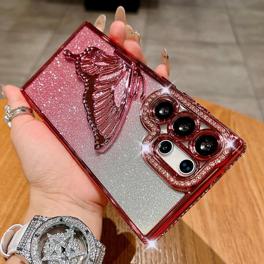 Diamond bling glitter butterfly stand soft case samsung - product image