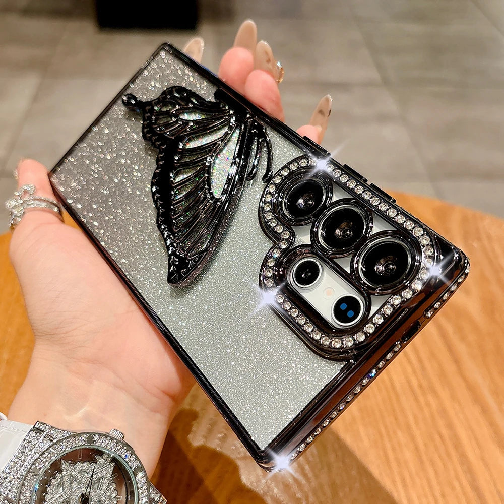 Diamond bling glitter butterfly stand soft case samsung - product image