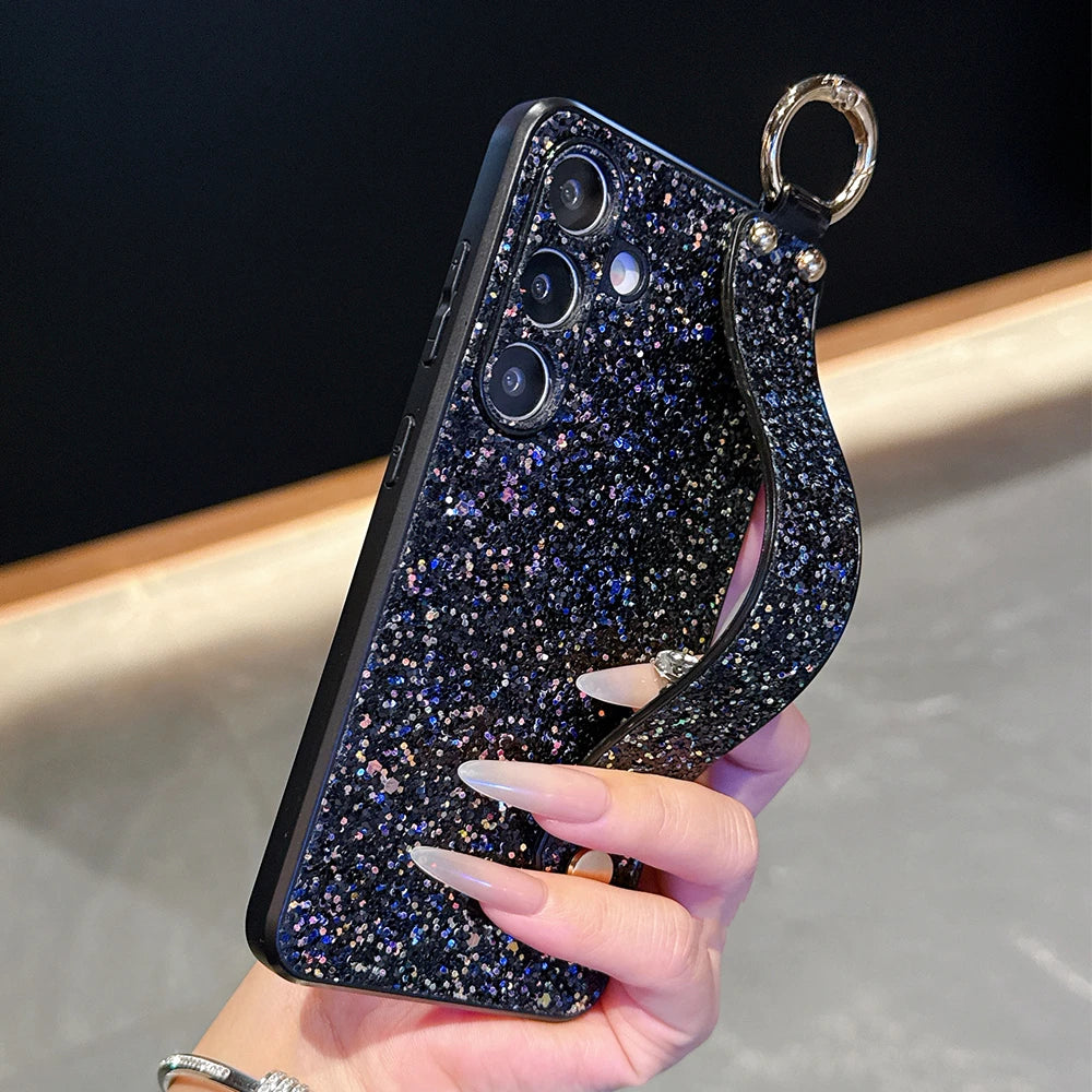 Diamond wrist strap holder bling rhinestones protective case - product image