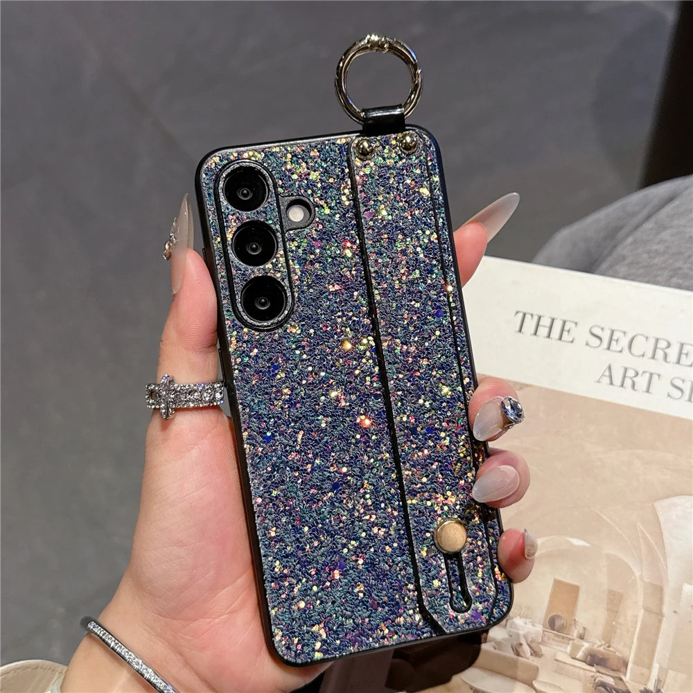 Diamond wrist strap holder bling rhinestones protective case - product image