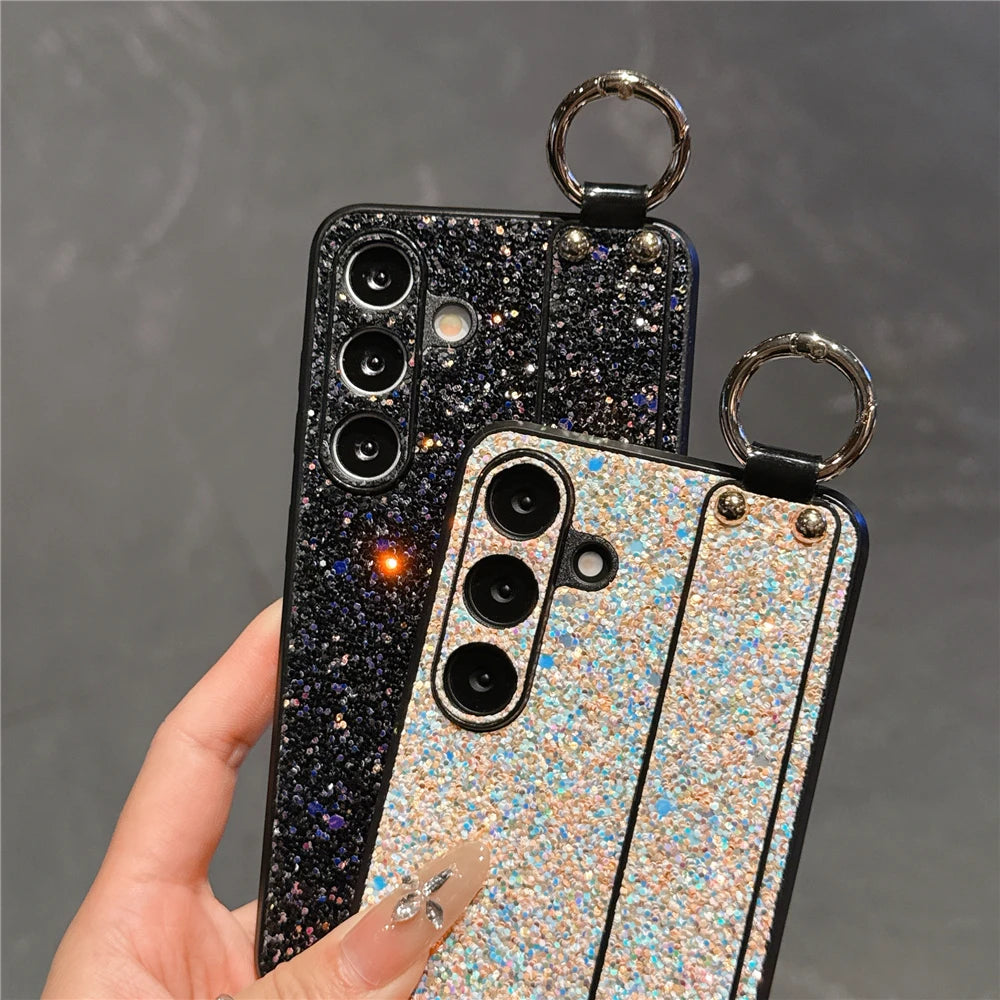 Diamond wrist strap holder bling rhinestones protective case - product image