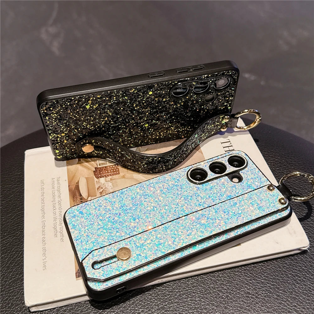 Diamond wrist strap holder bling rhinestones protective case - product image