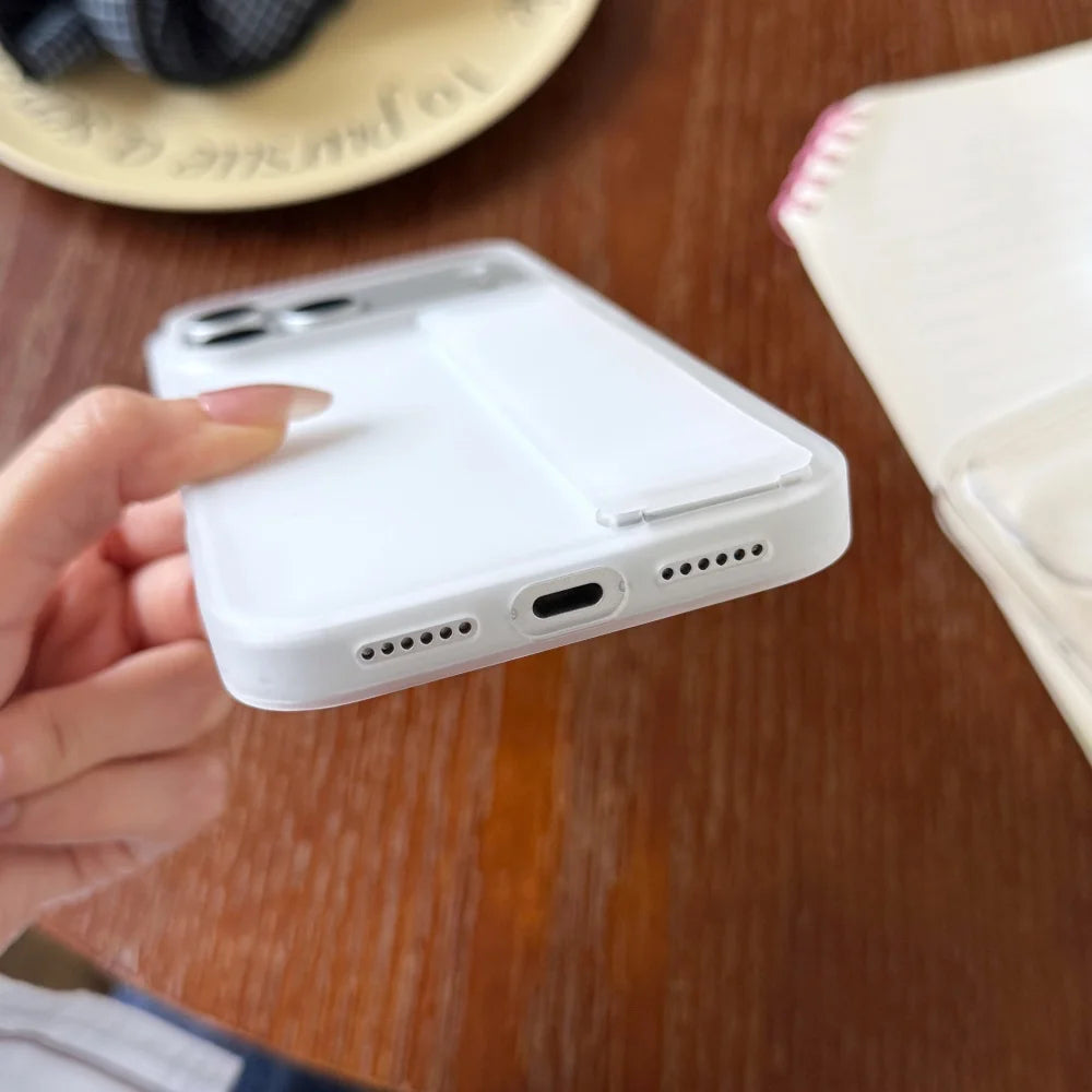 Elastic silicone wristband soft transparent matte phone case iphone - product image