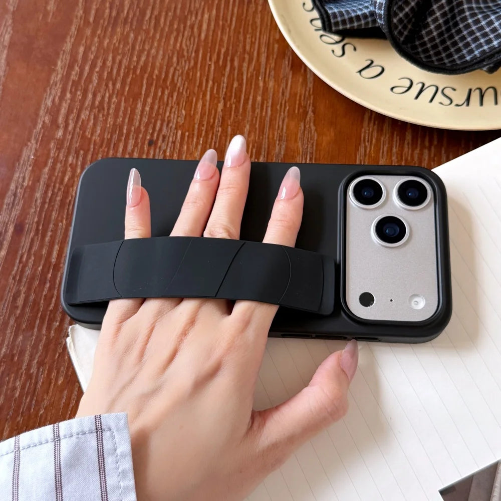 Elastic silicone wristband soft transparent matte phone case iphone - product image