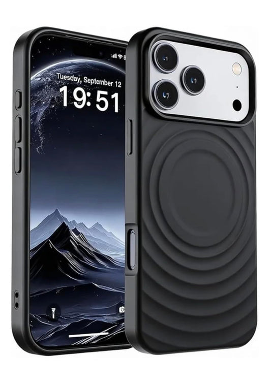 Magnetische Silikonhülle für iPhone 17 Pro, Stoßfeste Schutzhülle mit weichem Mikrofaserfutter, Schwarz, 6.3