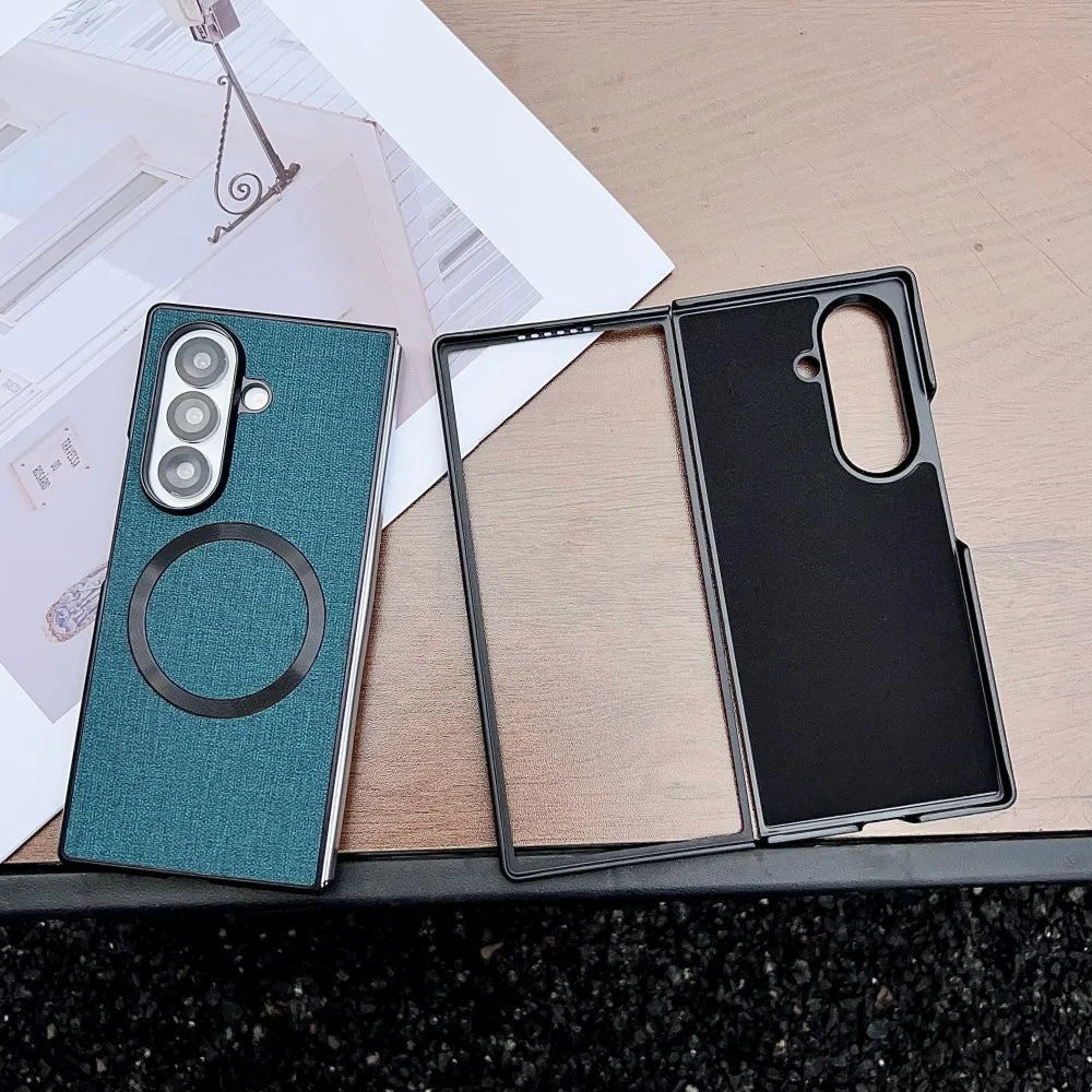 Fabric cloth magnetic wireless charging case samsung z fold - product image